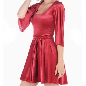 BlackMilk All that Glitters Velvet Red Playsuit LTD, SZ MD, new without tags